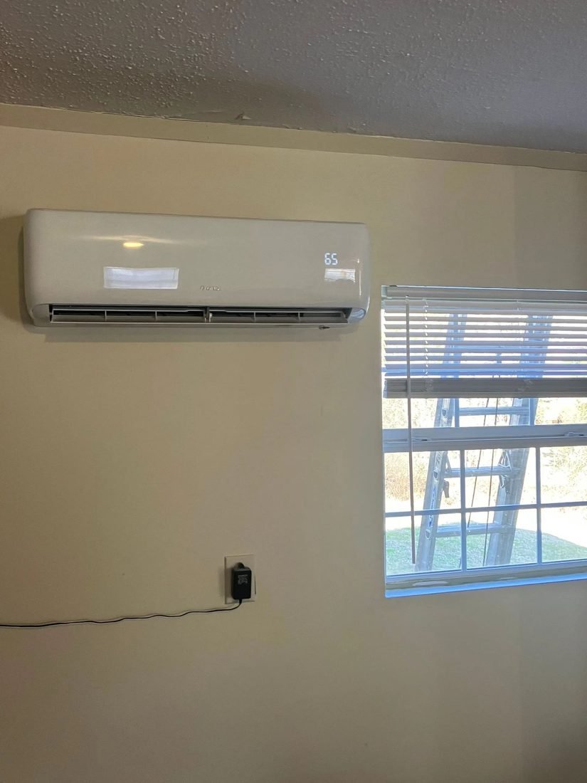 Freshly installed ductless mini-split system in a Toledo area home